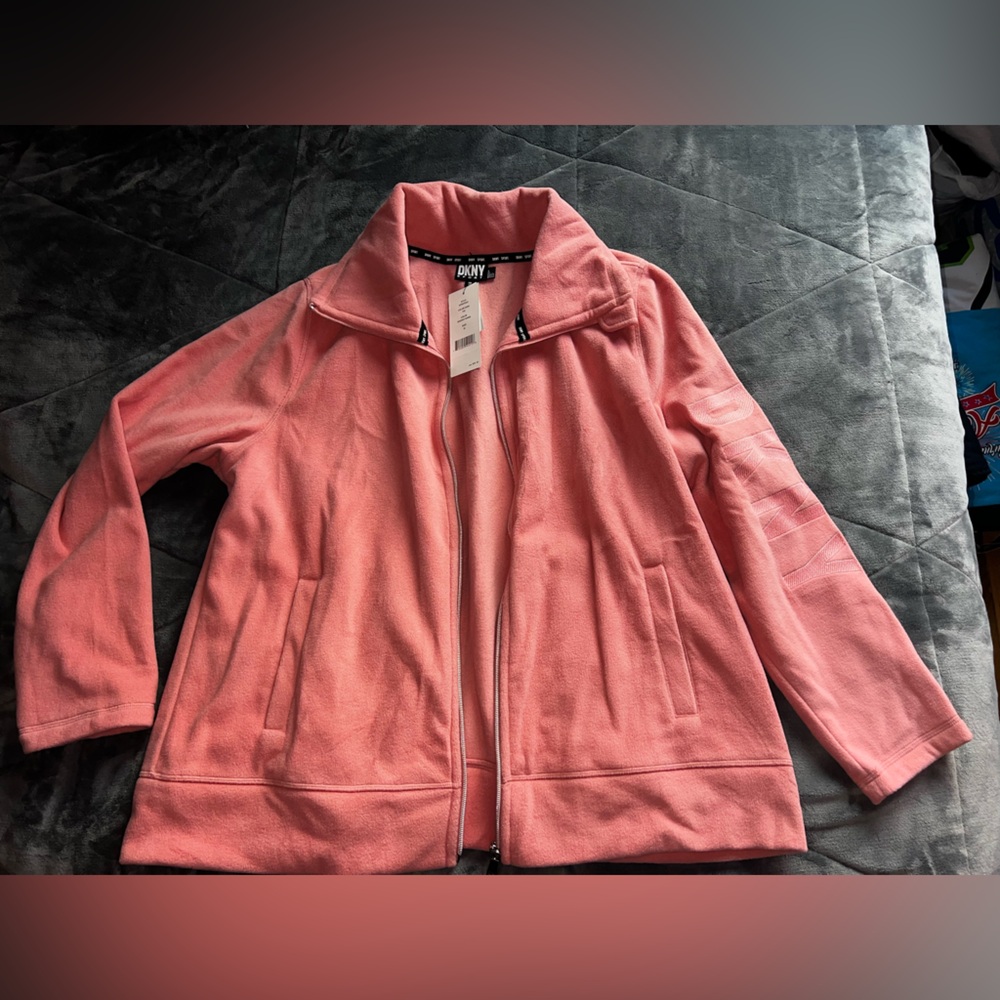 Dkny Pink Teddy Jacket Soft and Cozy